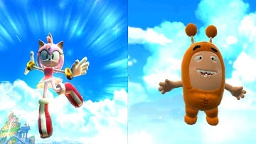 Sonic Dash Amy vs Oddbods Turbo Run Slick Android Gameplay