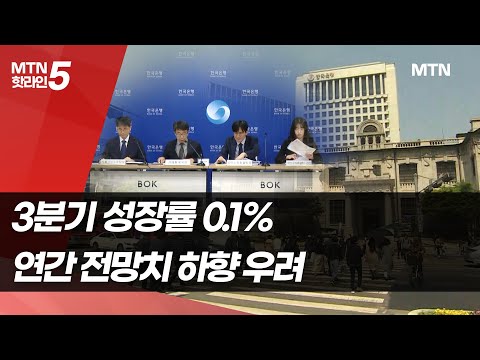 3분기 성장률 0.1%…연간 전망치 하향 우려 / 머니투데이방송 (뉴스)