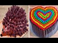 Fancy Chocolate Heart Cake Hacks | Satisfying Chocolate Cake Decorating Ideas