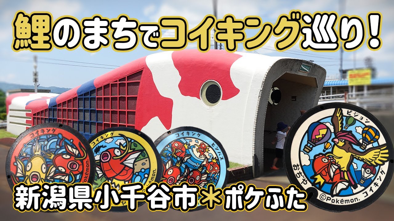 Vlog】ポケモンマンホールポケふた！新潟県唯一設置の小千谷市で鯉と