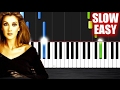 Celine Dion - My Heart Will Go On - SLOW EASY Piano Tutorial by PlutaX