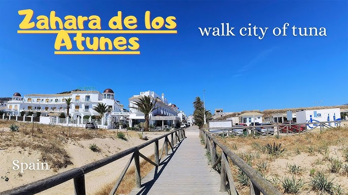 Cozy Ocean city - Conil de la Frontera, Spain. 4K Walk tour 