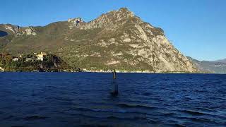 Lake Como. Saint Nicholas Statue. Lecco. Italy.