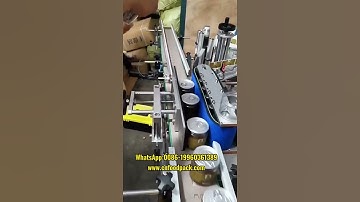 automatic round bottle labeling machine /can labeling machine /nuts container #labeling #machine