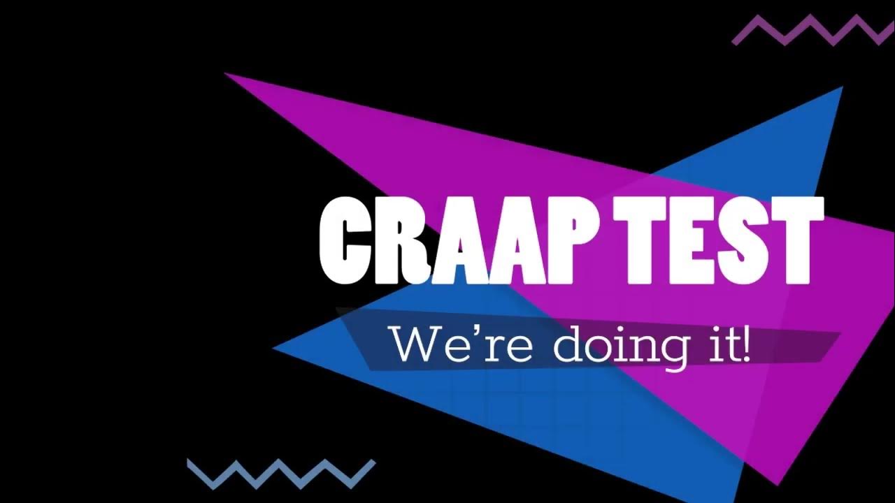 CRAAP Test Example YouTube