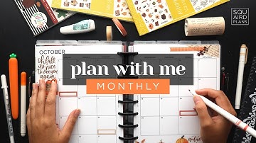 PLAN WITH ME :: OCTOBER CLASSIC HAPPY PLANNER MONTHLY LAYOUT & OVERVIEW PAGES SETUP