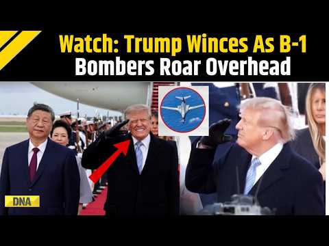 Xi Jinping US Visit: Trump Winces As B1 Lancer Bomber Jet Thunders Overhead, Xi Remains Unfazed