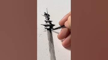 I use: a parallel pen by pilot, dip pen with diluted ink and a brush to draw this landmark of warsaw