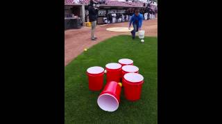 Giant Beer Pong At Fox Cities Stadium