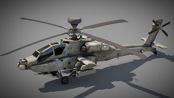3D Boeing AH-64D Apache Longbow Helicopter