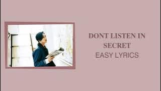 SEVENTEEN (세븐틴)  DONT LISTEN IN SECRET EASY LYRICS