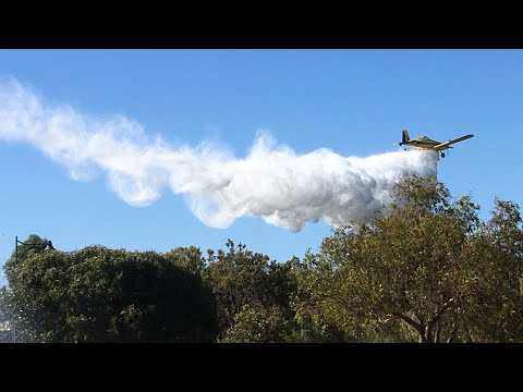 Epic Waterbomber Action at Bushfire Emergency, Aubin Grove WA, 12 Jan 2021
