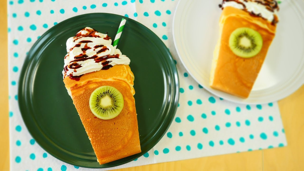 Frappuccino Shaped Pancake フラペチーノ型パンケーキ Youtube