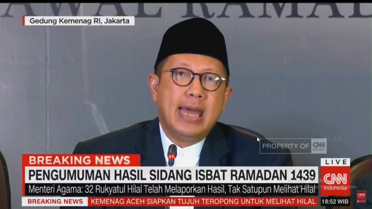 INILAH DIA PENGUMUMAN HASIL SIDANG ISBAT RAMADHAN 1439 H TAHUN 2018