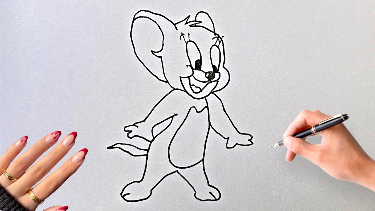 How to draw jerry the mouse | How to draw jerry step by step easy - YouTube