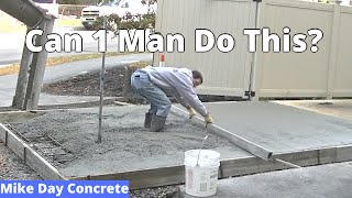 One Man Concrete Slab Pour (How To Pour A Concrete Slab By Yourself)