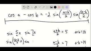 Write each expression as a sum or difference. sin5 x sin7 x