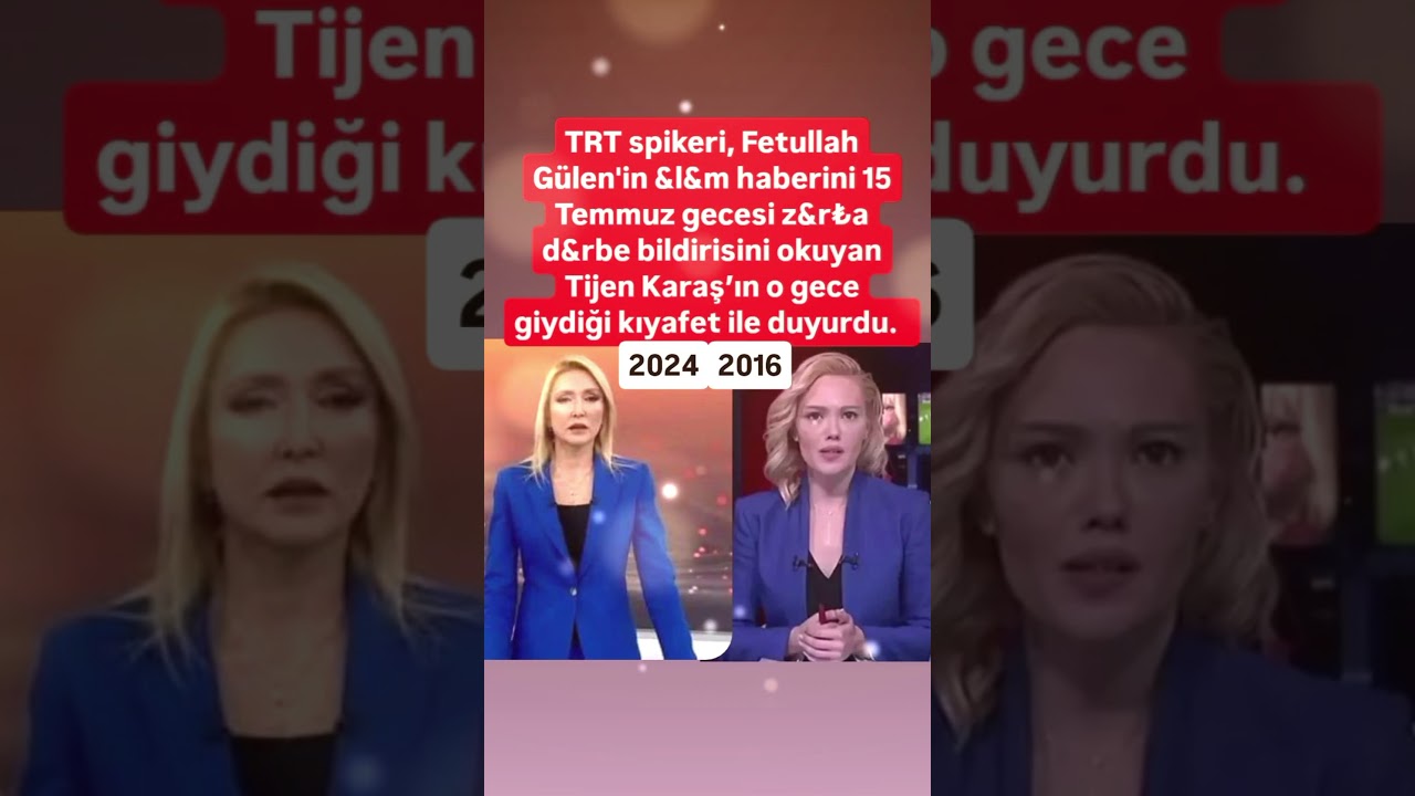 TİJEN KARAŞ TRT SPİKERİ ESKİDEN 15 TEMMUZ GECEZİ AÇIKLAMA YAPTIĞI KIYAFET İLE 8 YIL SONRA BU SEFER..