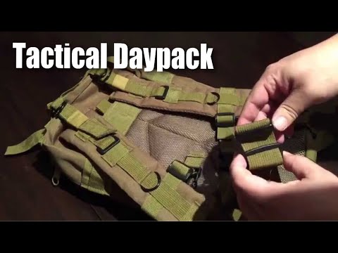 Large Survival Rucksack Army Assault Pack Molle Bag zeadio Military Tactical Backpack Black