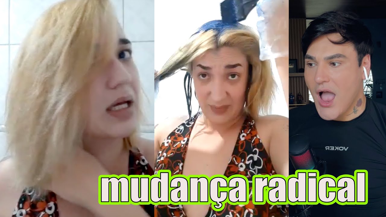 ELA DESCOLORIU O CABELO PRA FICAR COLORIDA 👨‍🎤🧑‍🎤👩‍🎤
