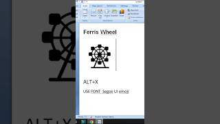 Ferris ? Wheel Symbol in msword viral trending symbols reels learning youtubeshorts