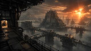 Cyberpunk Wasteland at Sunset | Atmospheric Ambient