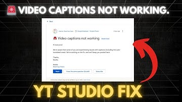🚨 VIDEO CAPTIONS NOT WORKING | YT STUDIO FIX