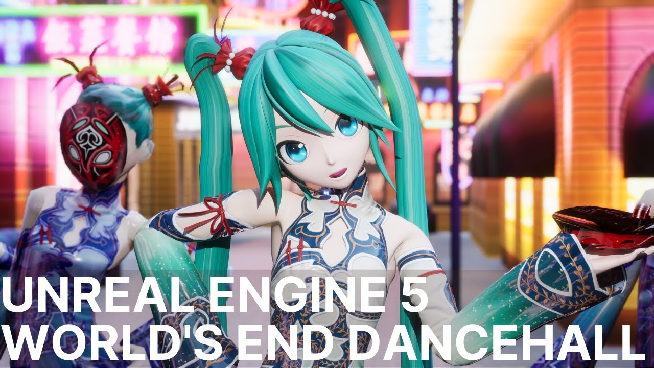 [Unreal Engine 5][Project Diva 4K] World's End Dancehall [MMD][Vocaloid][Chaos Cloth][PS5?]