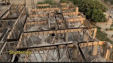 Shuttering carpenter fixing and tighting formwork of vertically Rcc column|roof beam shuttering|