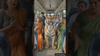 Tiger Attacks Passenger Bus! 😱 Danger AI Story#aianimation#shorts