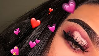 Valantines Heart Cut Crease Makeup Look