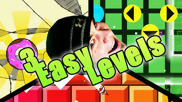 GEOMETRY DASH 3 Easy Levels w/Coins ~ LOST WOODS, SKETCH LAND 2, and COLORFUL CHAOS