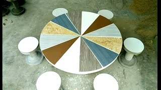 How to make a beautiful round table made of cement and ceramic tiles # 42