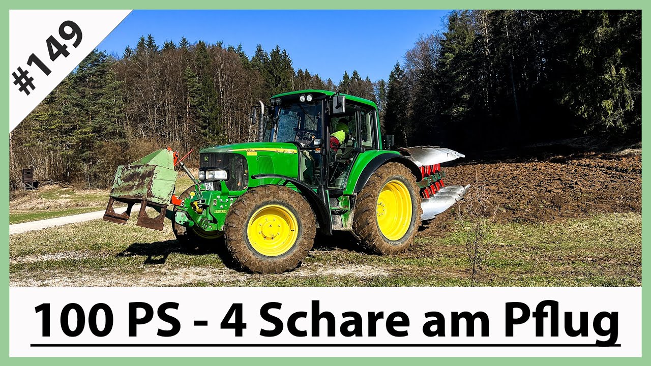 Pflügen mit dem John Deere 6320 und Kverneland 4 Schar Pflug I Weidezaun reparieren