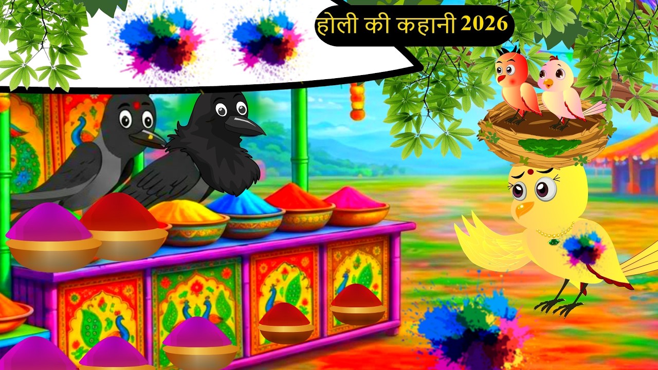 होली की कहानी | Holi 2026 Hindi Kahani Cartoon | Tuni Chidiya wala Cartoon | #tunikauwastoriestv
