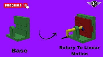 Rotary to Linear Motion mechanism in Solidworks|Base|AutoCAD|3D model#akd #tutorial #cad