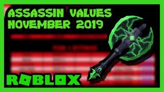 Roblox Asssassin Value List November 2019 - roblox assassin fury value