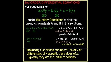DIFFERENTIAL EQNS 2ND ORDER - USING BOUNDARY CONDITIONS