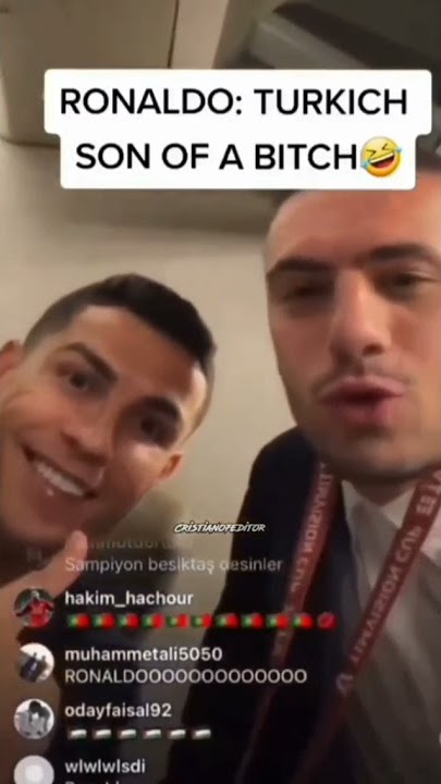 Ronaldo Live Funny Reaction Turkich Saruspuchuchu 😂🤣 Son of a Bitch | Orospu çocuğu #shorts #viral