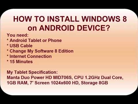 How to install window 8 on your android device - YouTube