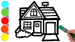 house drawing painting and coloring for kids toddlers lets paint together