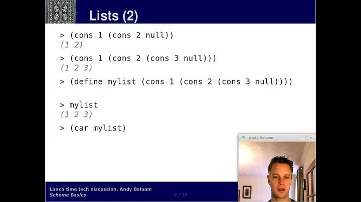 Scheme 2: Basics - pairs and lists