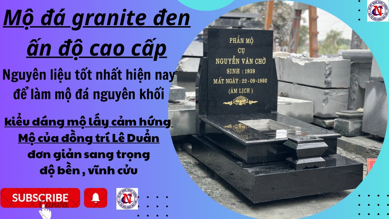 Mộ đá granite đen g20 ấn độ,nguyên liệu đá tốt nhất,kiểu dáng mộ lấy cảm hứng từ mộ đồng trí lê duẩn