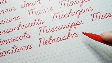 50 States Of America | English Cursive Handwriting | How To Write Cursive | World Of Cursive