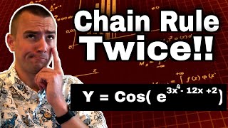 CHAIN RULE TWICE! How to Apply the Cain Rule More Than Once to Find Derivative | Jake's Math Lessons Profile