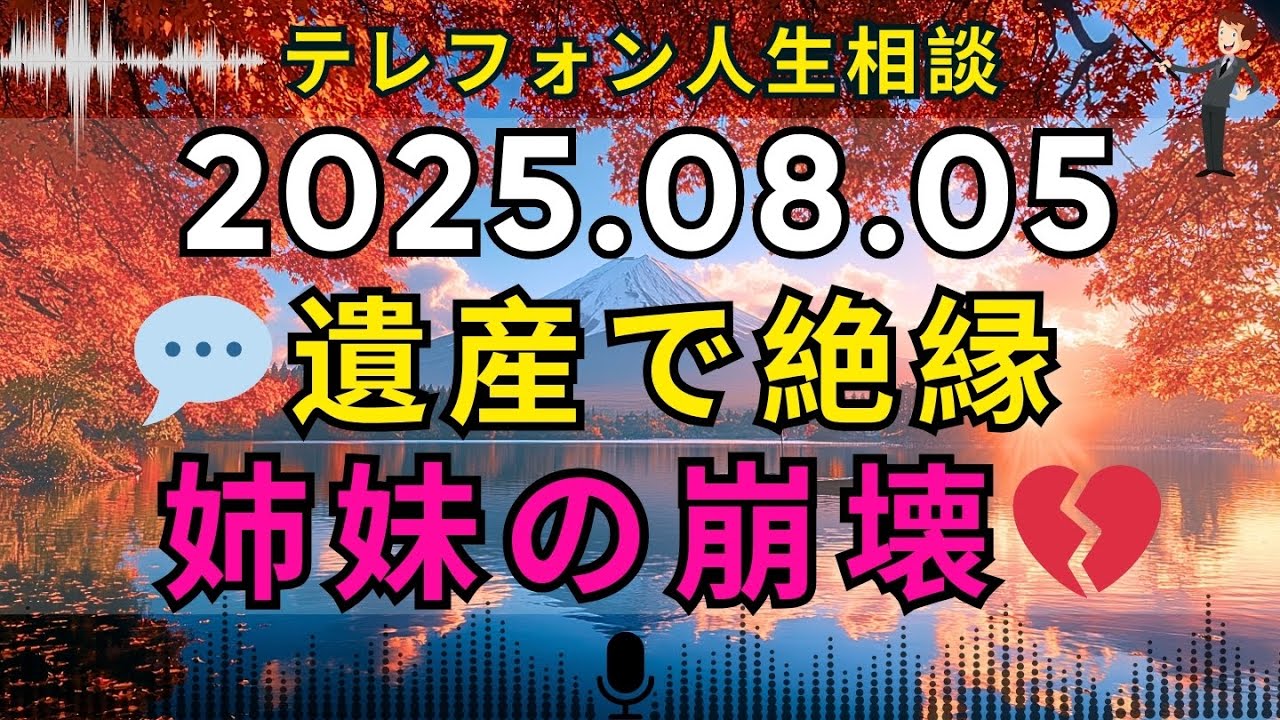 【テレフォン人生相談 】「遺産は愛の証？」——不公平な相続で壊れた姉妹の絆