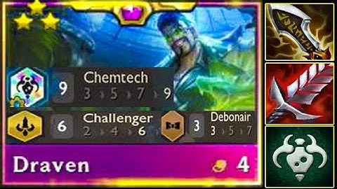 ⭐️⭐️⭐️ VIP DRAVEN 9 Chemtech, 6 Challenger, 3 Debonair - TFT Set 6.5