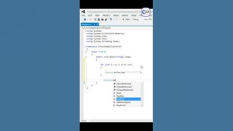Star Pattern Program in C# | Visual Studio  Shorts