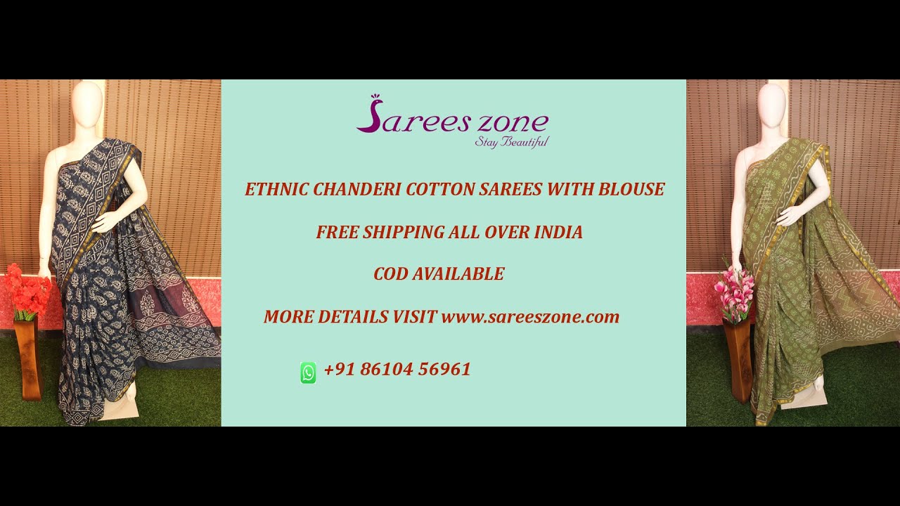 Ethnic Chanderi Special Printed sarees with Blouse - Part 1 more ...