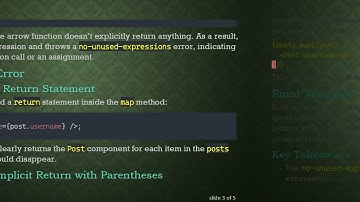 Solving the no-unused-expressions Error in ReactJS for Beginners
